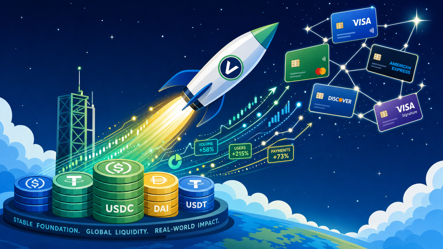 Visa stablecoin settlement run rate tops $20 billion
